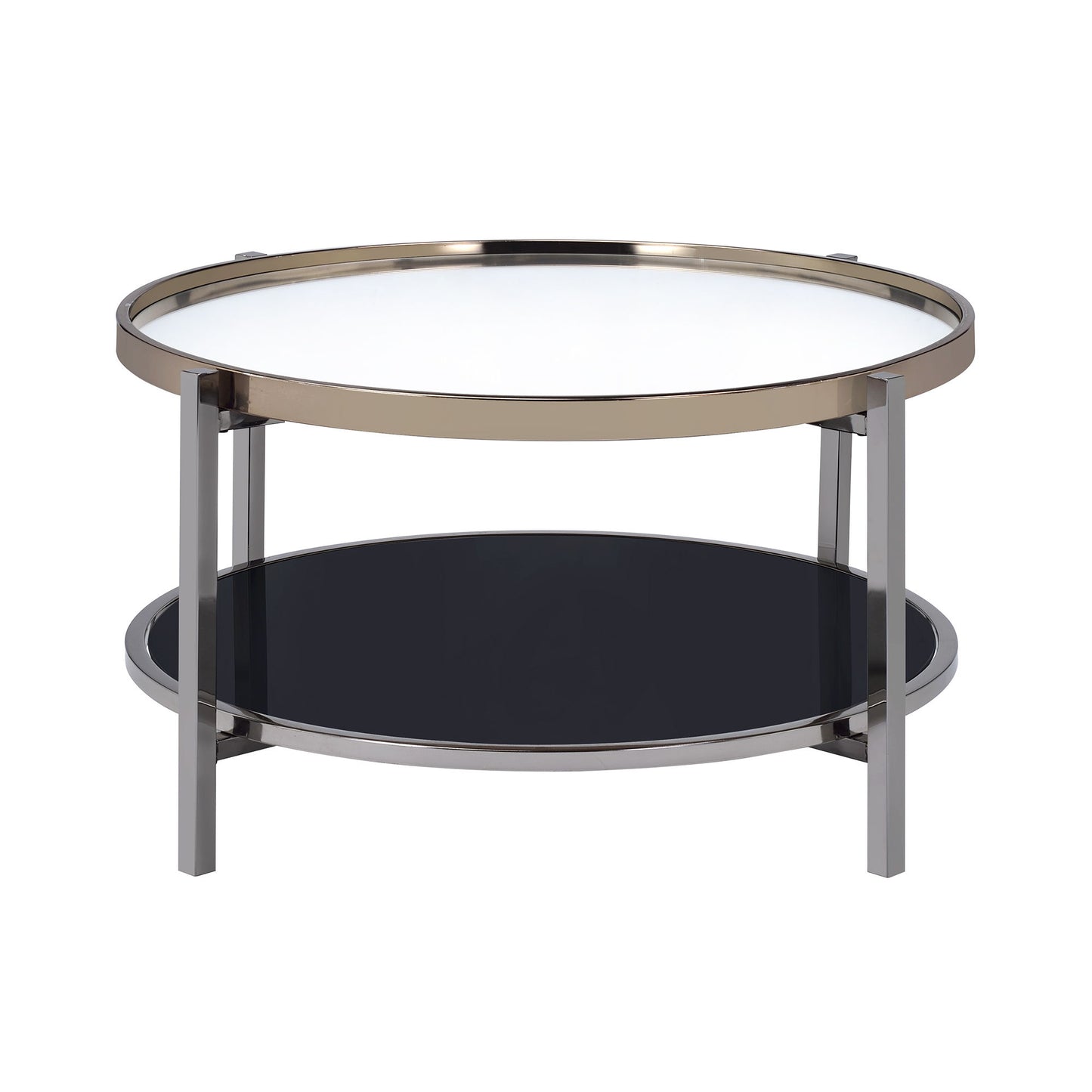 Edith - Round Coffee Table - Dark Nickel