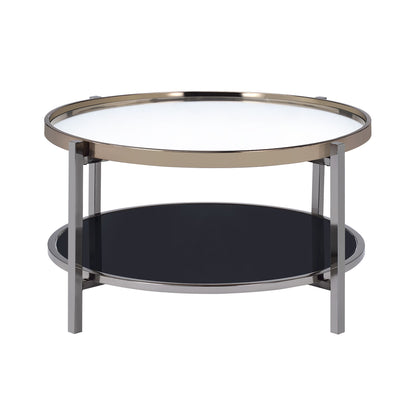 Edith - Round Coffee Table - Dark Nickel