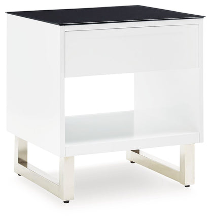 Gardoni - Rectangular End Table - White / Black