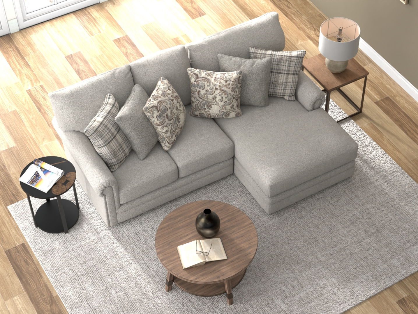 Livingston - Sectional With Comfort Coil Seating And Accent Pillows Included