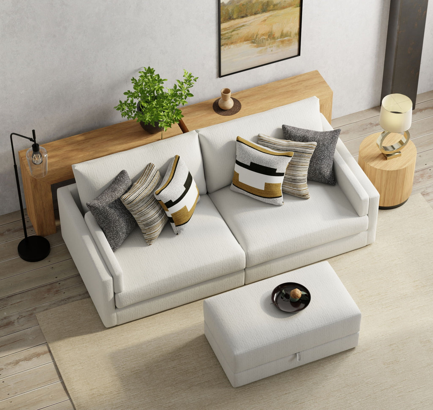 Trevor - Extra Deep Oversized Sofa With Included Storage Cocktail Ottoman