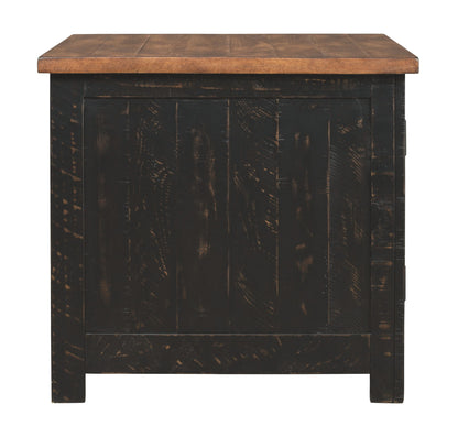 Valebeck - Rectangular End Table - Black / Brown