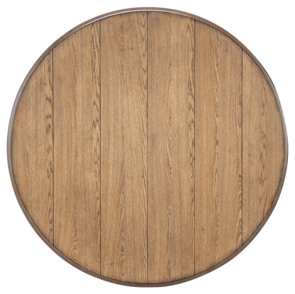 Vintage Market - Round Dining Table - Barnwood Oak And Picket Fence