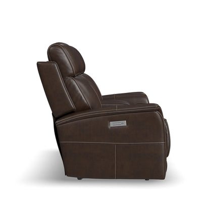 View - Power Reclining Loveseat With Console, Power Headrest & Lumbar