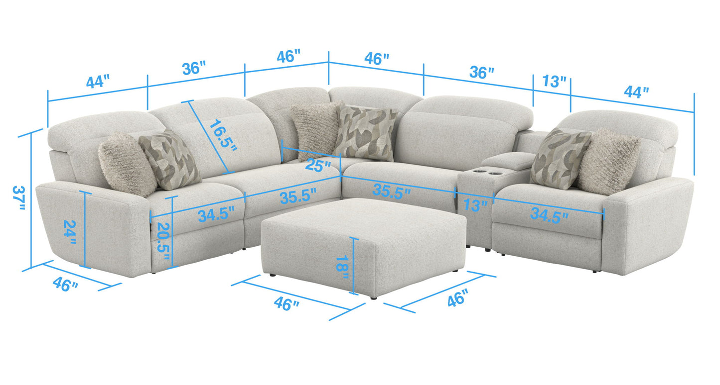 Terrence - Power Adjustable Headrest Power LSF Recliner - Chalk
