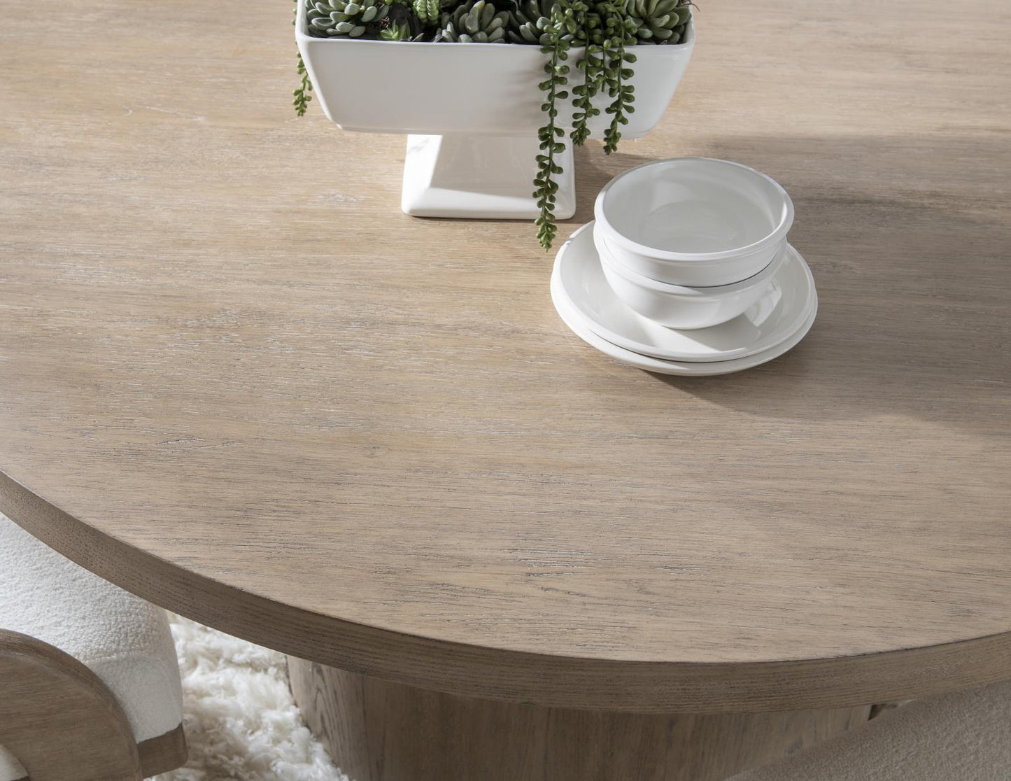 Flow - Complete Round Dining Table - Sandstone