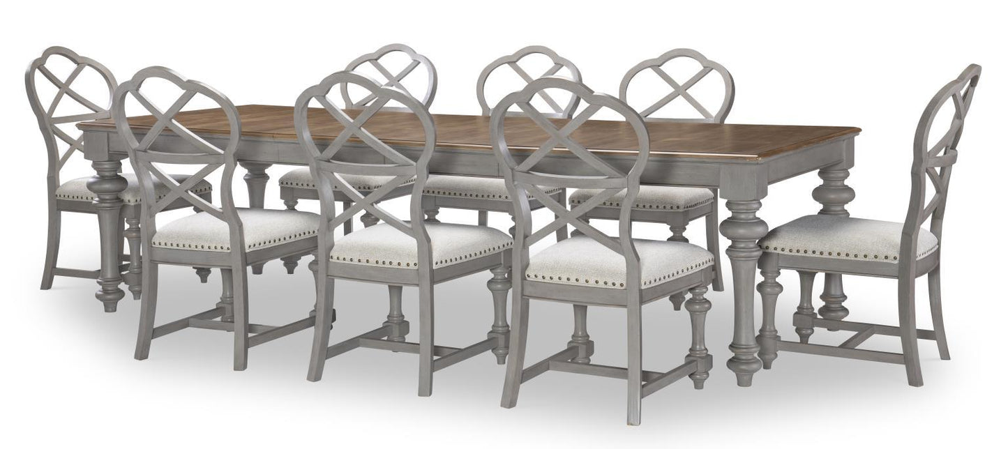 Kingston - X Back Side Chair (Set of 2) - Sandalwood Brown / Tweed Gray