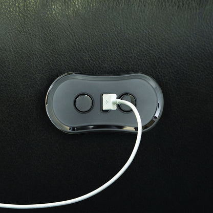 Bosa - Leather Power Reclining Loveseat - Charcoal