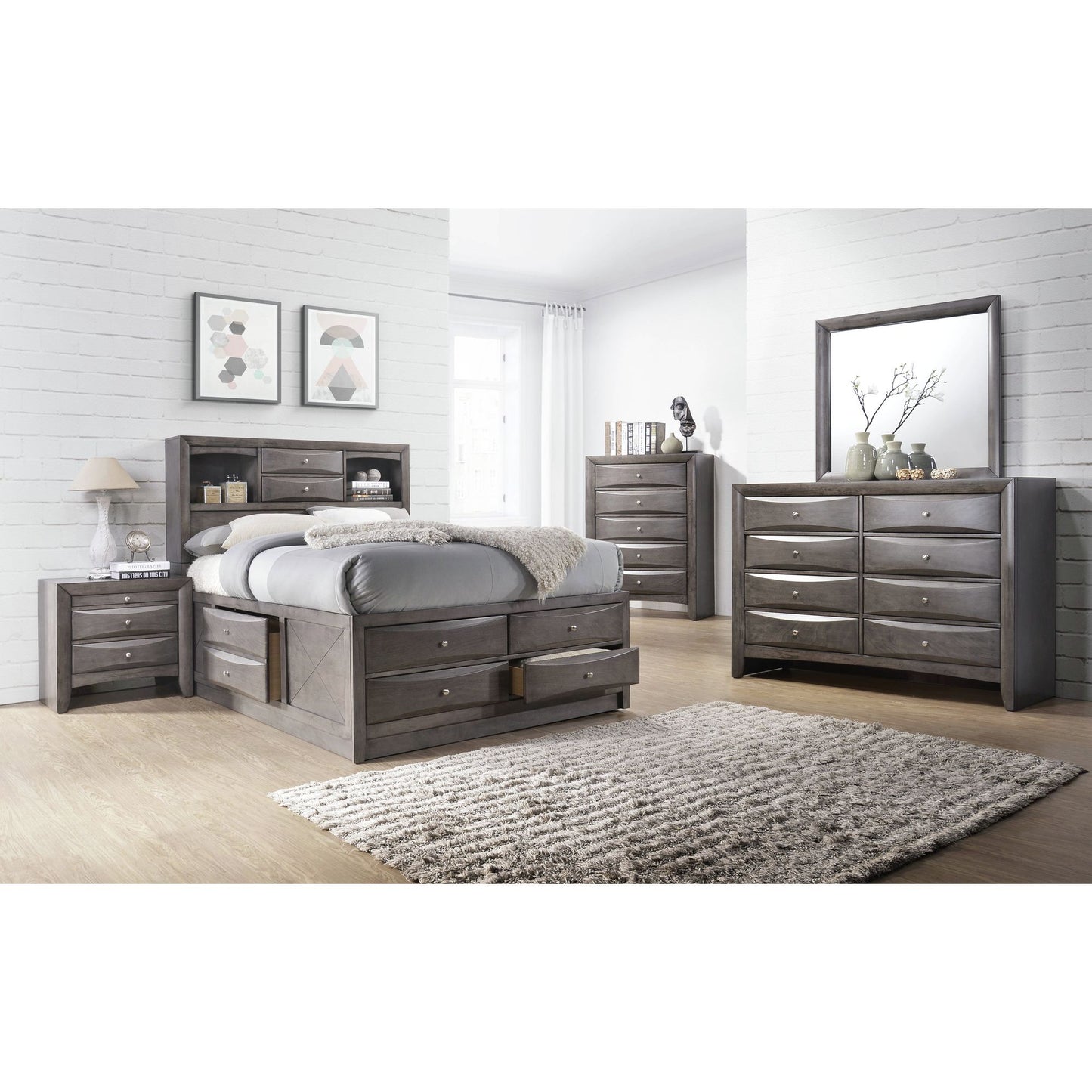 Emily - 5-Drawer Chest (Sturdy) - Gray