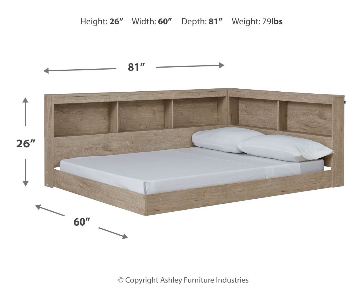 Oliah - Bookcase Storage Bed