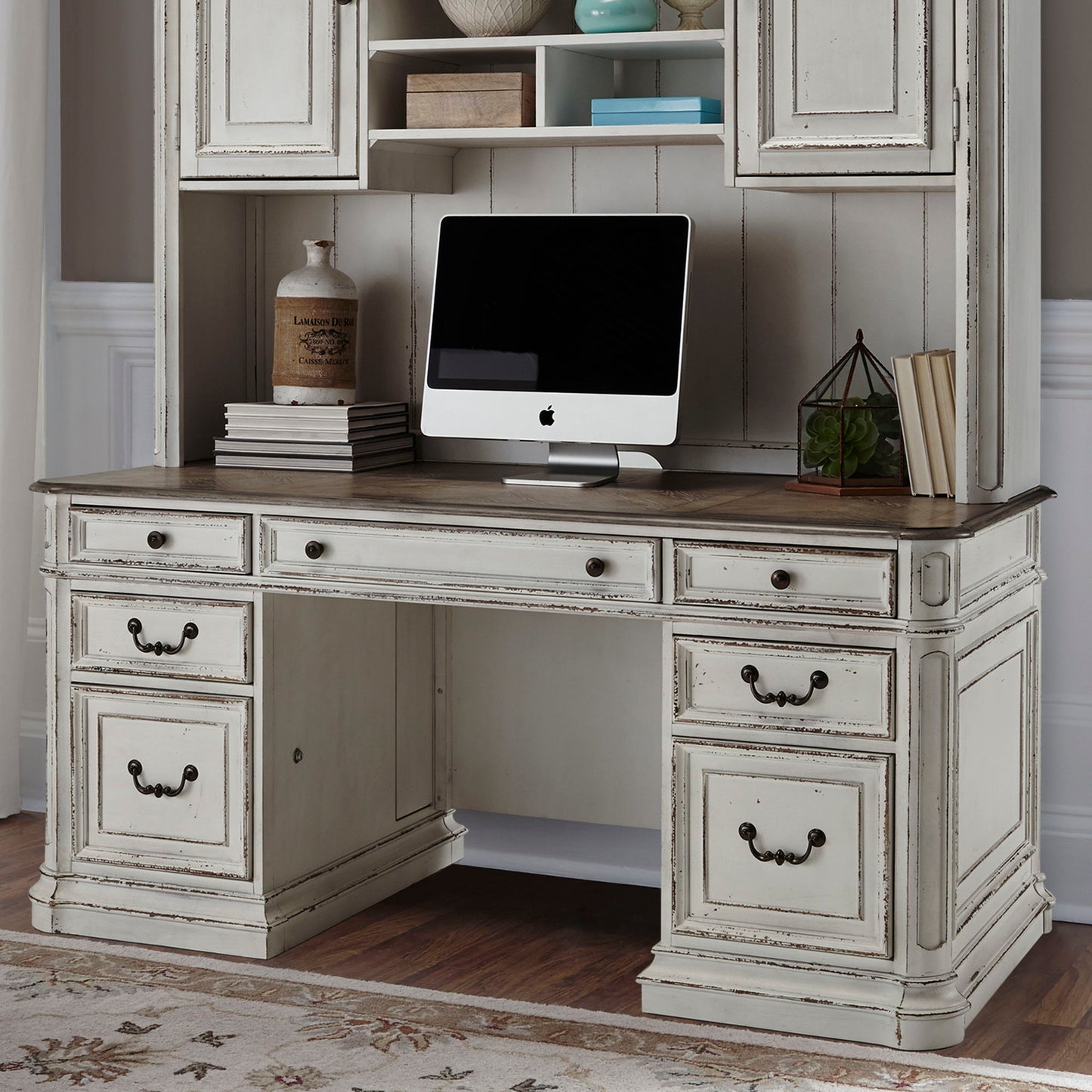 Magnolia Manor - Jr Executive Credenza Top - White