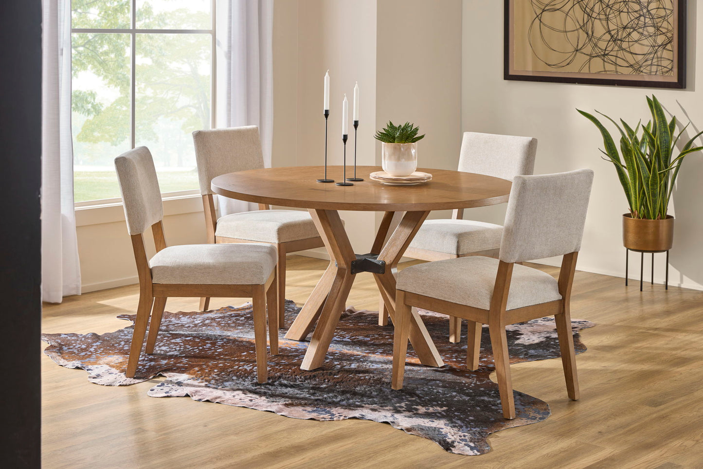 Millwork - Dining Chair (Set of 2) - White / Light Brown