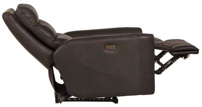 Bosa - Leather Power Recliner - Charcoal