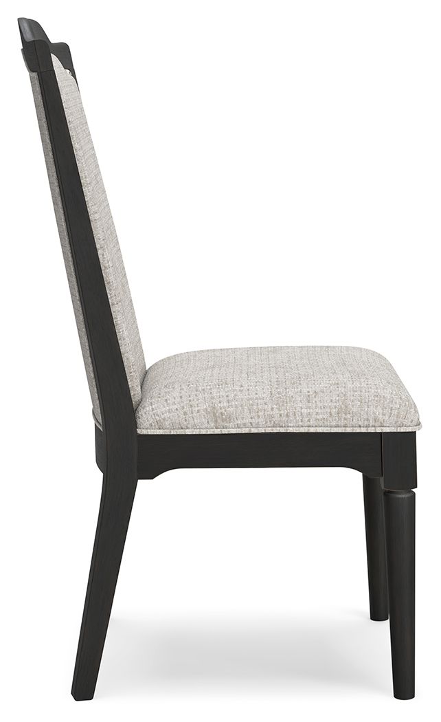Welltern - Dining Nailhead Trim Uph Side Chair (Set of 2) - Cream / Black