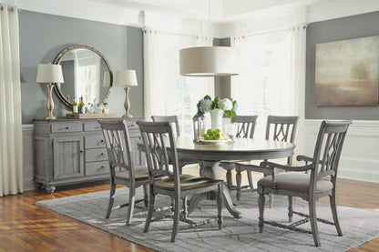 Plymouth - Round Pedestal Dining Table - Gray