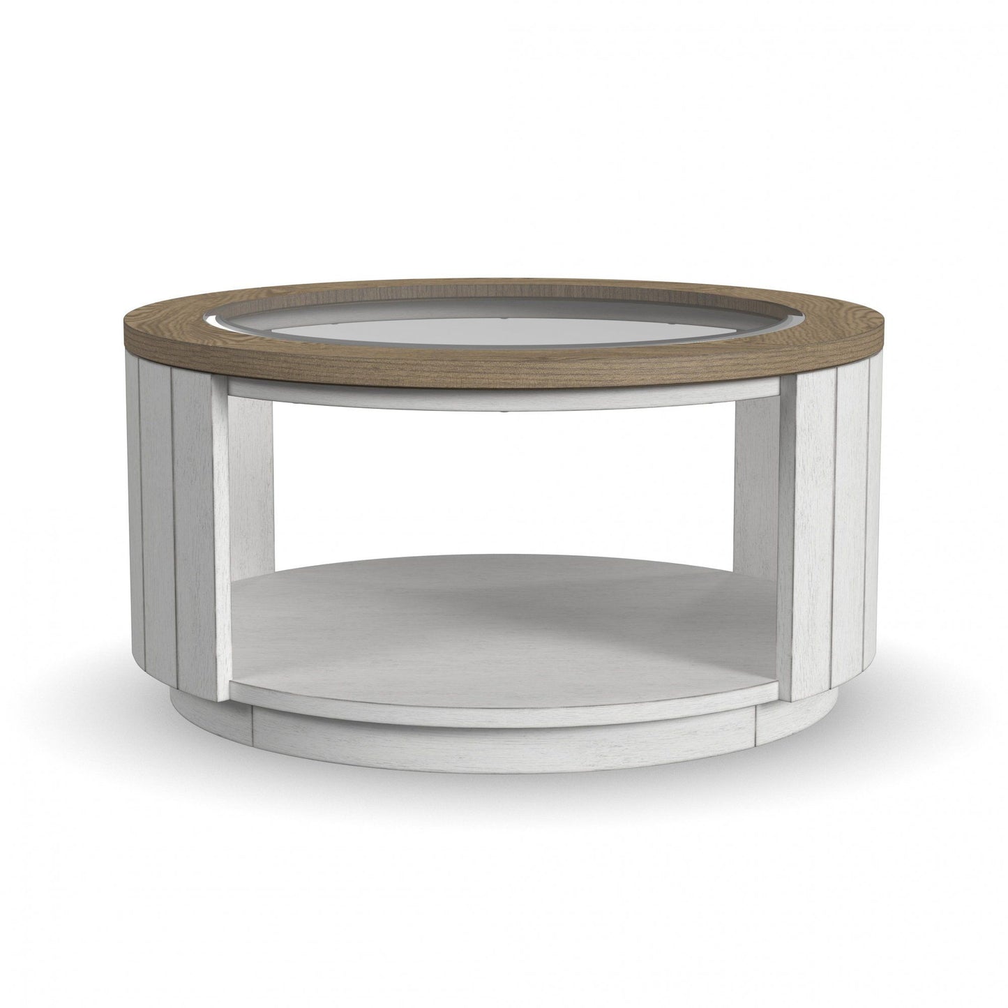 Melody - Round Coffee Table With Casters - White