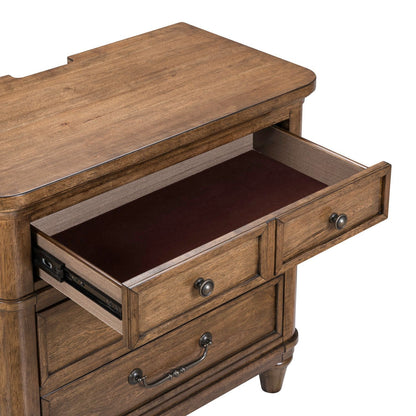 Harrison Heights - Nightstand With Charging Station - Sienna