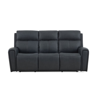 Warren - Power Reclining Sofa With Console, Power Headrest & Lumbar - Black