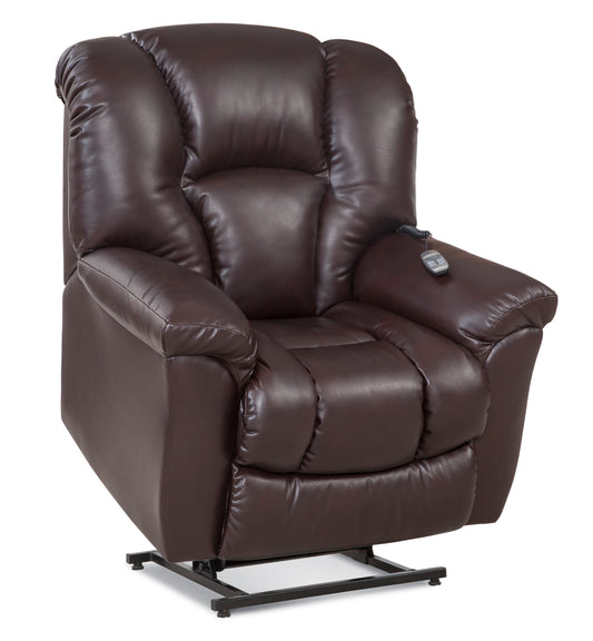 Transformer Lift Chair, brown leather recliner chair, with a remote 