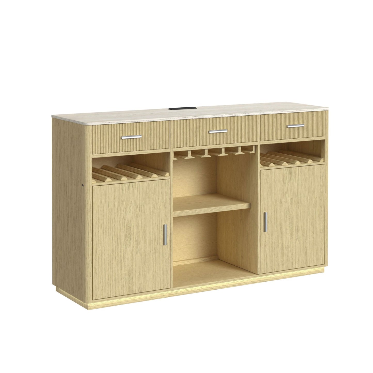 Cambrie - Buffet With LED And Power - Off-White And Natural