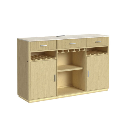 Cambrie - Buffet With LED And Power - Off-White And Natural