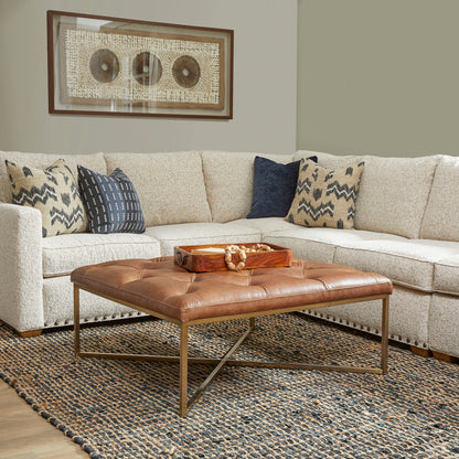 Hamilton - Square Upholstered Ottoman - Chestnut