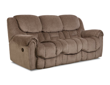 Brown reclining sofa on a white background