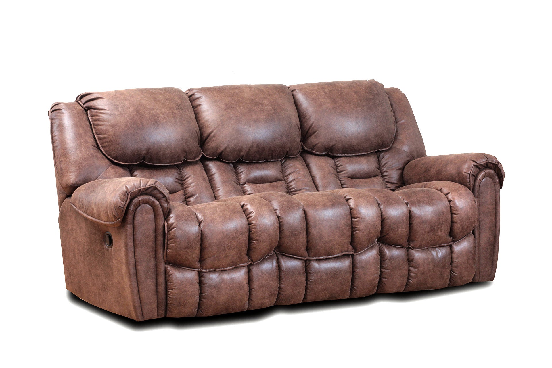 Brown leather sofa on a white background