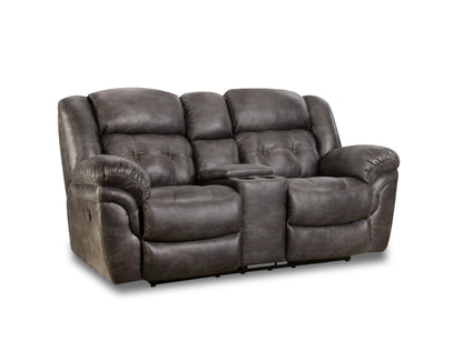 Brown leather reclining sofa on a white background