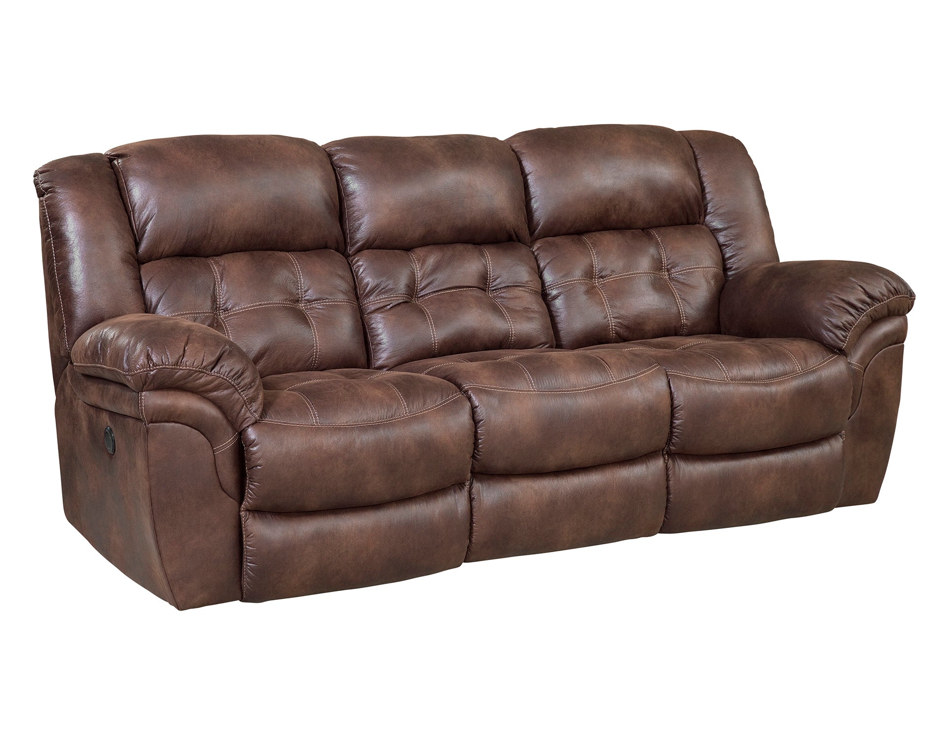 Brown leather sofa on a white background