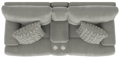 Renaldo - Power Console Loveseat With Zero Gravity Recline - Stone