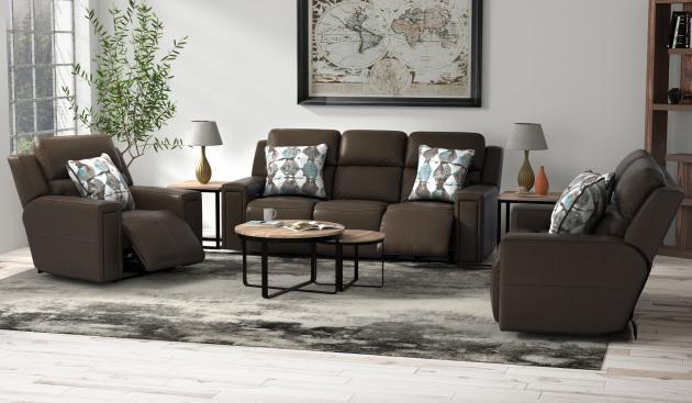 Arezzo - Power Headrest Power Reclining Sofa With Zero Gravity/Extended Ottoman - Chocolate