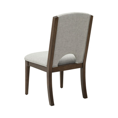 Athens - Upholstered Dining Chair (Set of 2) - Light Gray / Chocolate Brown