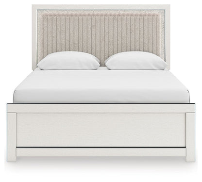 Zuraleus - Upholstered Panel Platform Bed With Roll Slats