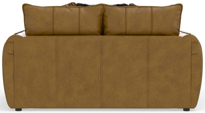Corvara - Top Grain Italian Leather Match Loveseat - Caramel