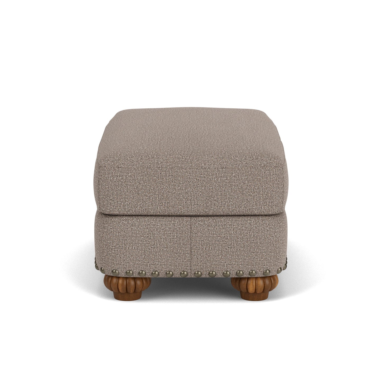 Patterson - Fabric Ottoman, Nailhead Trim