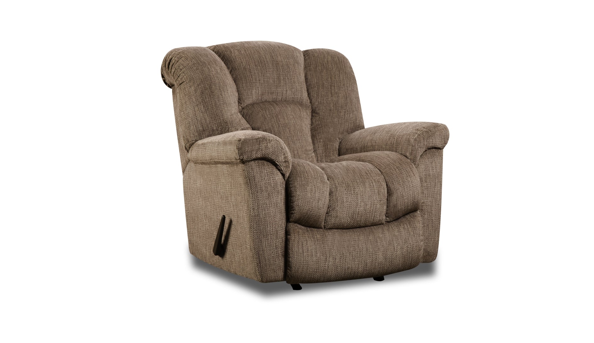 Brown recliner chair on a white background