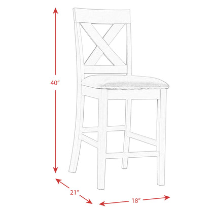 Amherst - Counter Height Faux Leather Side Chair (Set of 2) - Walnut