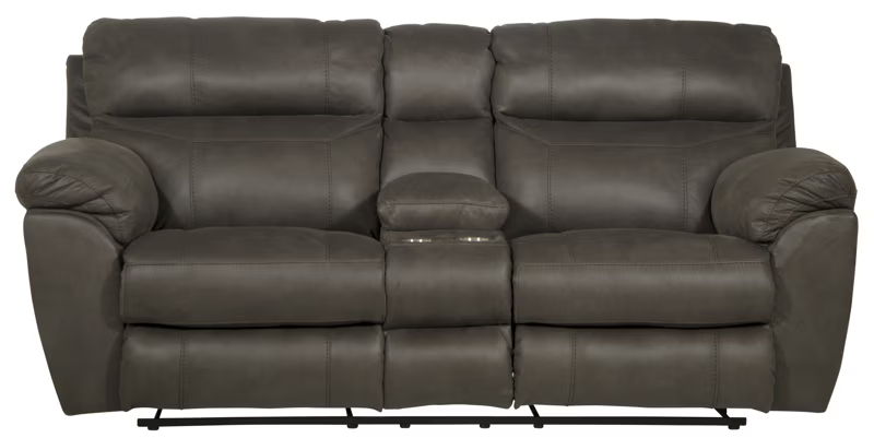 Atlas - Reclining Console Loveseat With Storage - Charcoal