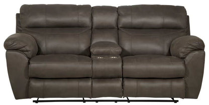 Atlas - Reclining Console Loveseat With Storage - Charcoal