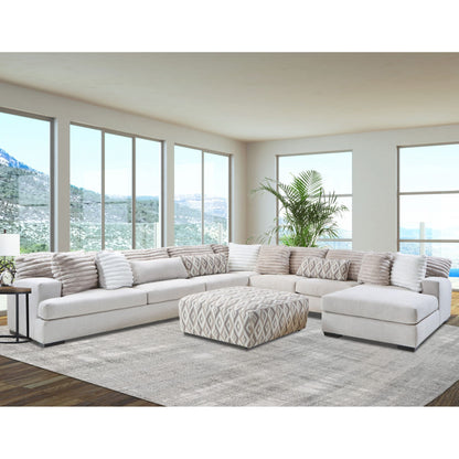 Mondo - RHF Armless Return Sofa With 4 Pillows - Hush Parchment