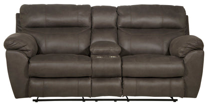 Atlas - Reclining Console Loveseat With Storage - Charcoal