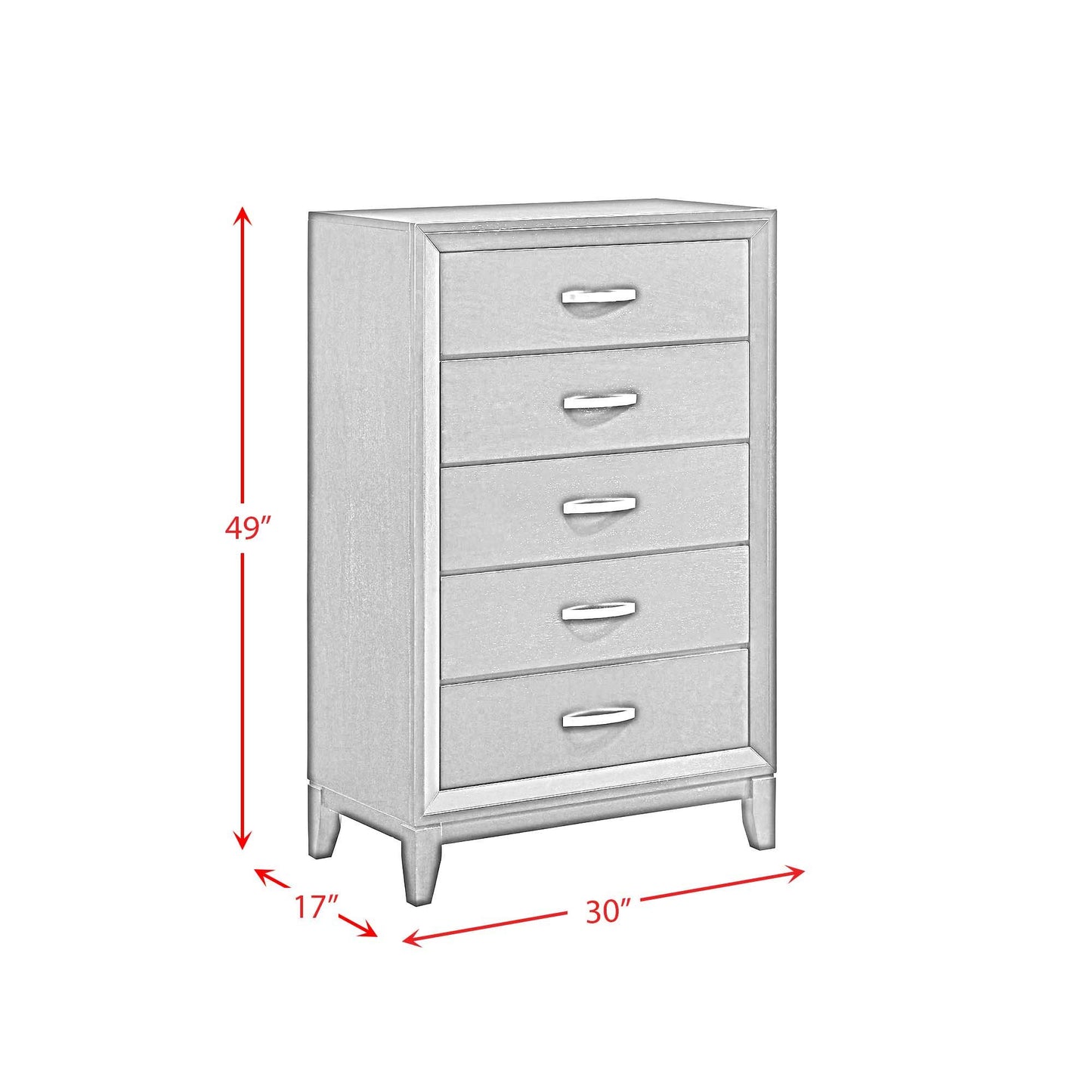 Beaumont - 5-Drawer Chest - Merlot