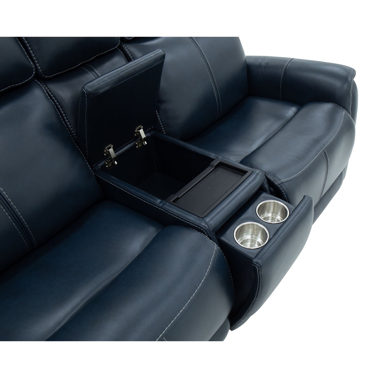 View - Power Reclining Loveseat With Console, Power Headrest & Lumbar