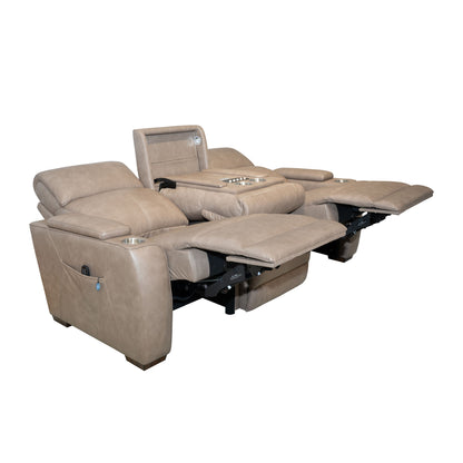 Vibe - Power Reclining Sofa With Console, Power Headrest, Lumbar, Heat, Massage & Pulse
