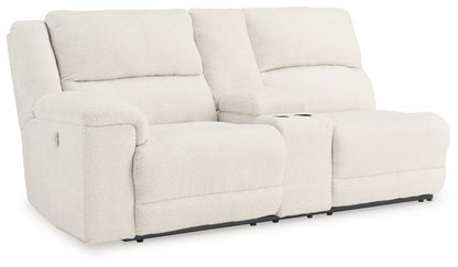Keensburg - Laf Dbl Power Reclining Loveseat With Console - Linen