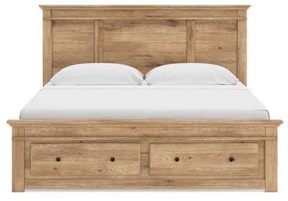 Makidern - Panel Storage Bed With Under Bed Storage Unit And Storage Footboard