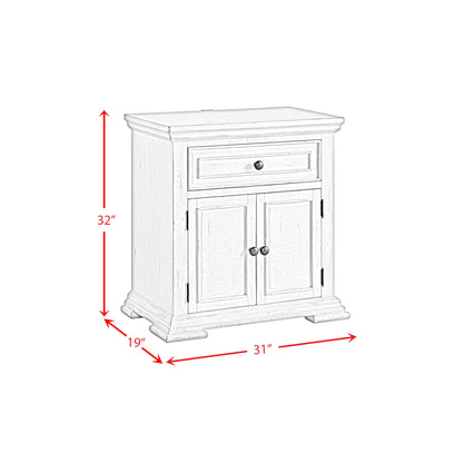 Heather - 1-Drawer Nightstand With USB - Rustic White