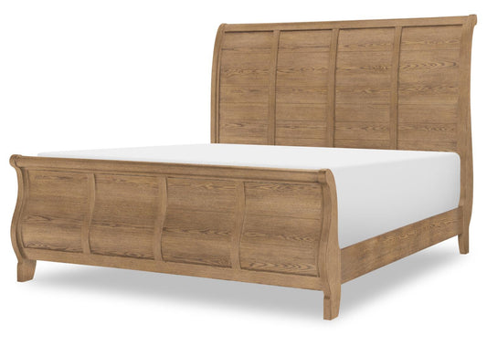 Vintage Market - Sleigh Bed Side Rails Queen / King - Barnwood Oak