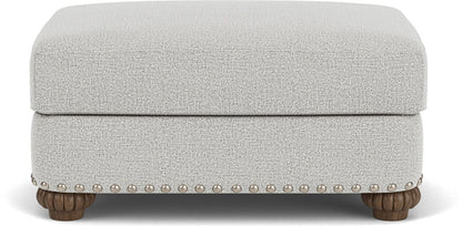 Patterson - Fabric Ottoman, Nailhead Trim